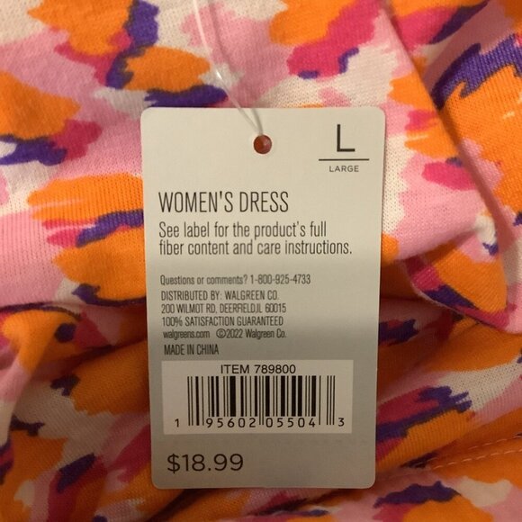 2x$18 West Loop Size Large Multicolor Coral Off the Shoulder Sun Dress - Picture 2 of 3